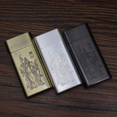 Vỏ Hột Quẹt Bật Lửa Xăng Đá Dolphin HY-699Q Khắc Hình Quan Công Độc Lạ - Nhiều Màu