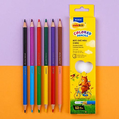Hộp 6 Bút Chì Màu Hai Đầu - Double Ended Colored Pencils - Colokit CPC-C034