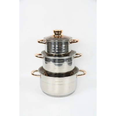Bộ Nồi 3 Món Inox SRAPP SH-368 - Hàng Chính Hãng