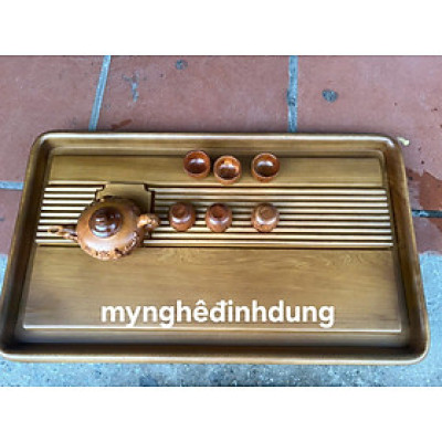 Khay trà chè bầy bộ ấm  chén  tiếp khách bằng bách xanh thơm nức 69x41x6cm 