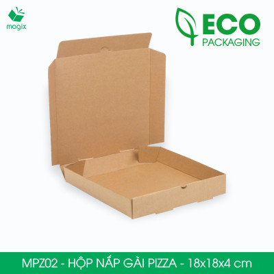 MPZ02 - 18x18x4 cm - 60 Hộp nắp gài pizza đa dụng - Hộp nắp gập, hộp carton gói hàng, hộp quà