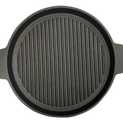 Chảo Gang Nướng Thịt BBQ, Làm Bò Bít Tết, Bánh Mì Chảo Chống Dính, Dùng Đước Tất Cả Loại Bếp Tặng Kèm Đế Gỗ Cao Cấp Tiện Dụng - Hàng Chính Hãng MINIIN