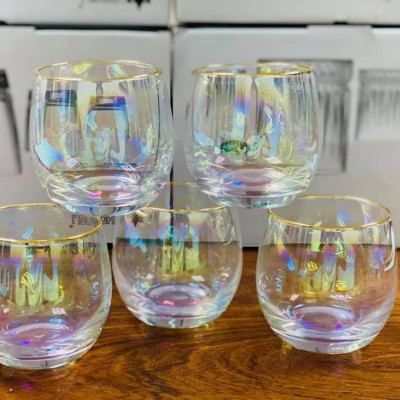 BỘ 6 CỐC THỦY TINH TRÒN CAO CẤP DÙNG UỐNG NƯỚC SANG TRỌNG - VD96