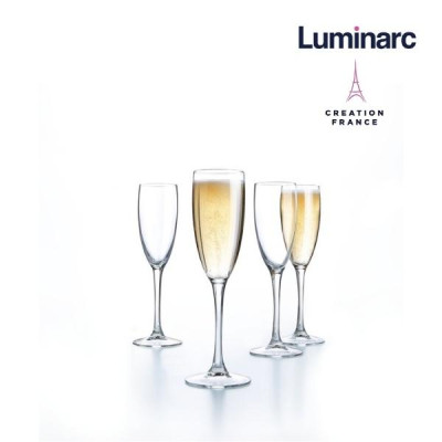 Ly Rượu Champagne Thủy Tinh Luminarc World Wine 160ML - bộ 4 ly - G8981