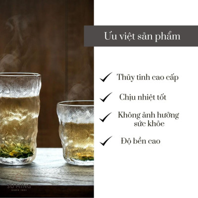 Cốc Thuỷ Tinh Phong Cách Nhật Bản Cao Cấp, Độc Đáo.