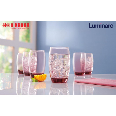 Ly Uống Nước Thủy Tinh Luminarc Salto Pink 350ML - J5385 - Bộ 6ly