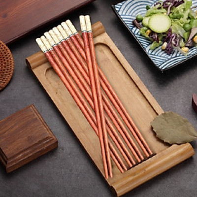 Bộ 10 & 20 đôi đũa ăn cao cấp đũa đẹp đũa sạch - Gỗ Trắc Khảm Ngọc Xà Cừ Cao Cấp