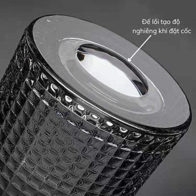 Bộ 6 Cốc Thuỷ Tinh, Ly Thuỷ Tinh Đế Lồi Xoay 360 Độ Cao Cấp Nhiều Họa Tiết Sang Trọng