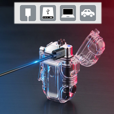 Vỏ Hột Quẹt Hojon F33 Plasma 2 Tia Sạc USB Kiêm Đèn Pin Siêu Sáng Chống Nước Cực Tốt - Nhiều Màu