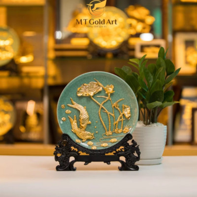 Đĩa Ngọc Dát Vàng