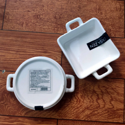 Dĩa sứ chấm mắn đựng gia vị 2 quai Casa Zen chuẩn Hàn Quốc