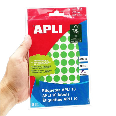 Nhãn Dán Xanh Lá 10 Miếng 13 APLI - 2737