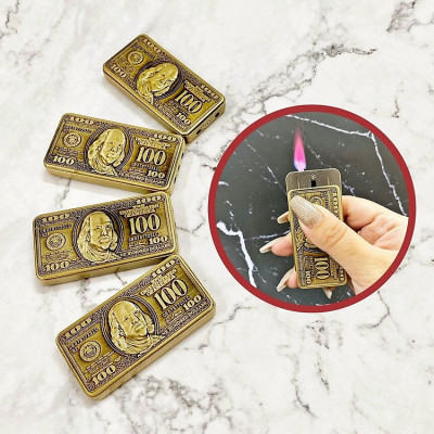 Vỏ Hột Quẹt Bật Lửa Khò Gas 1 Tia Hình 100 USD