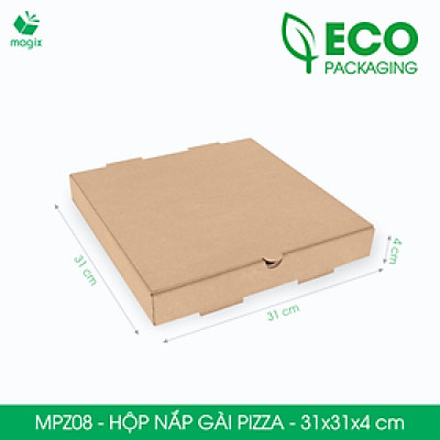 MPZ08 - 31x31x4 cm - 100 Hộp nắp gài pizza đa dụng - Hộp nắp gập, hộp carton gói hàng, hộp quà