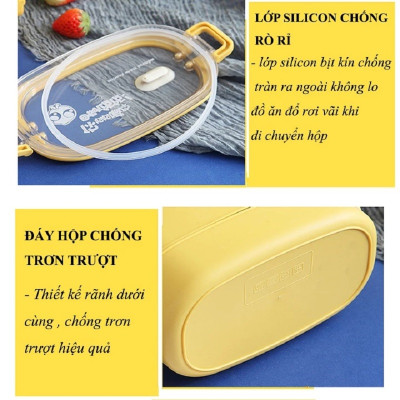 Hộp Cơm Giữ Nhiệt, Hộp Đựng Cơm Inox 304, Chống Gỉ, Chống Đổ Tiện Lợi, Màu Ngẫu Nhiên - Hàng Nhập Khẩu