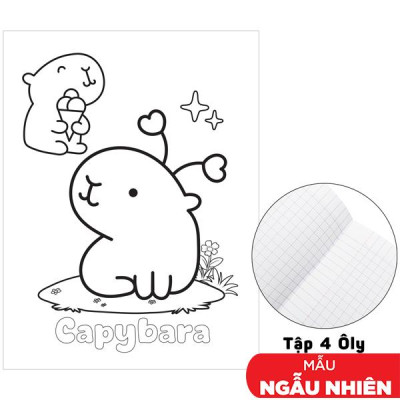 Tập Học Sinh Tô Màu Capybara - Bìa Kiếng - 4 Ô Ly - 96 Trang 100gsm - The Sun (Mẫu Bìa Giao Ngẫu Nhiên)