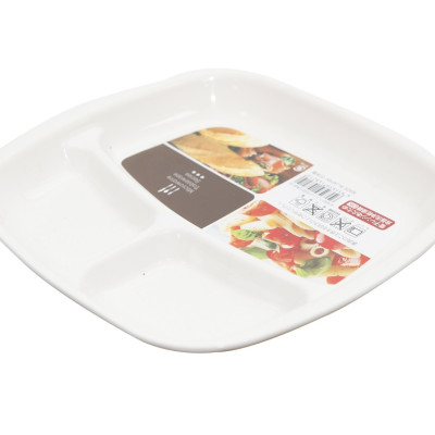 Set 02 Đĩa ăn chia 3 ngăn cho bé màu trắng - Hàng nội địa Nhật