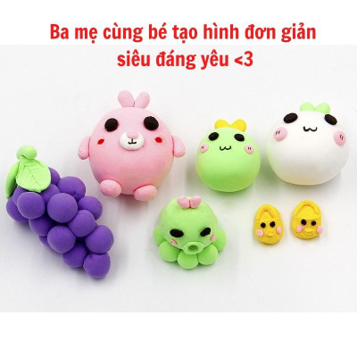 Đất Nặn Nhiều Màu - Chất Liệu An Toàn Đất sét tự khô an toàn Lốc 36 màu cao cấp Softclay nặn hình, làm Butter slime