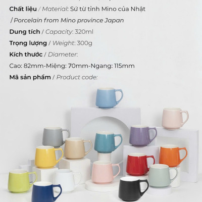 Ly sứ uống trà cà phê Origami Aroma Mug 320ml