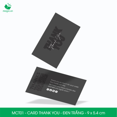 MCT01 - 9x5.4 cm - 500 Card Thank you, Thiệp cảm ơn khách hàng, card cám ơn cứng cáp sang trọng