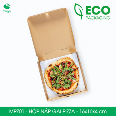 MPZ01 - 16x16x4 cm - 100 Hộp nắp gài pizza đa dụng - Hộp nắp gập, hộp carton gói hàng, hộp quà