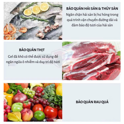 COMBO 5 Túi đá gel khô 200ml bảo quản thực phẩm, an toàn, tiện lợi - Không chảy nước - Giữ lạnh thực phẩm, đồ ăn Túi đá khô giữ nhiệt bảo quản lạnh sữa an toàn, tiện lợi - Giao Mẫu Ngẫu Nhiên