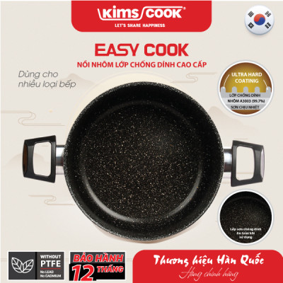 Nồi KIMS COOK Easy Cook 18cm hợp kim nhôm chống dính vân đá