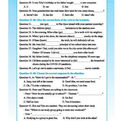 Sách - Bộ đề luyện thi môn Tiếng anh vào lớp 6 trường chuyên , chất lượng cao (có đáp án)