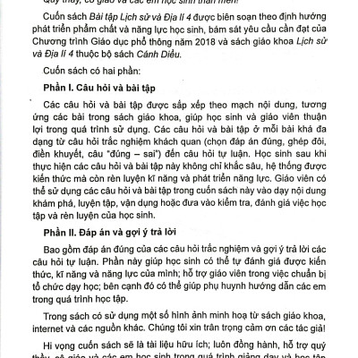 Bài Tập Lịch Sử Và Địa Lí 4 (Cánh Diều) (Chuẩn)