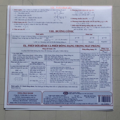 Hệ Thống Kiến Thức Hình Học 10-11-12 (bản mới - cỡ lớn)