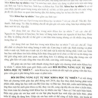 Bồi Dưỡng Năng Lực Tự Học Môn Khoa Học Tự Nhiên 7