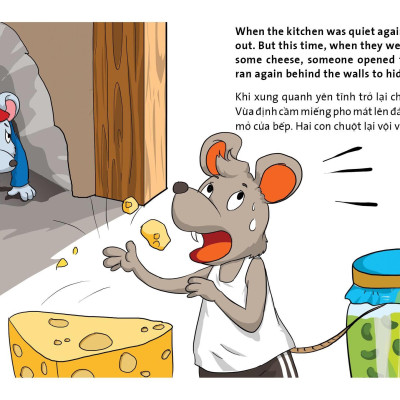 Truyện tranh ngụ ngôn dành cho thiếu nhi ( Song ngữ Anh- việt ) Chuột gà trống và mèo