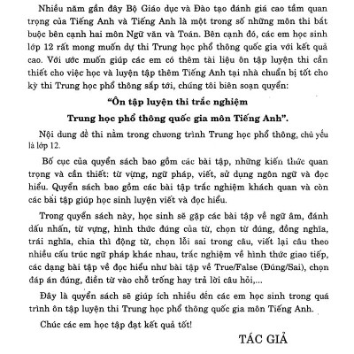 Ôn Tập Luyện Thi Trắc Nghiệm THPTQG 2019 - Môn Tiếng Anh