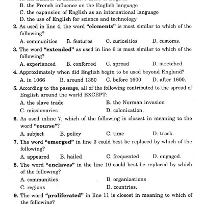 Ôn Tập Luyện Thi Trắc Nghiệm THPTQG 2019 - Môn Tiếng Anh