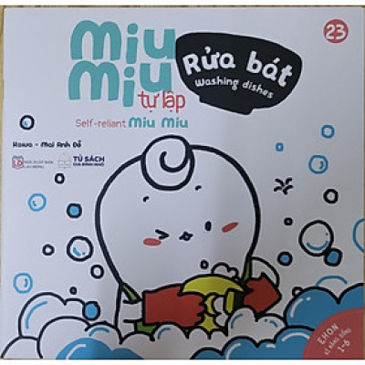 Sách Ehon Miu Miu Tự Lập Phần 1 Song Ngữ - Rửa Bát