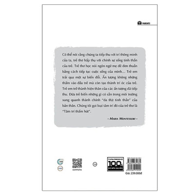 Cuốn Sách Làm Cha Mẹ: Tâm Trí Thấm Hút _ Thaiha Books