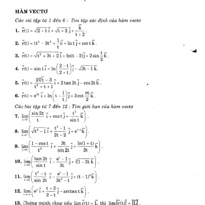 Bài tập giảI tích vectơ