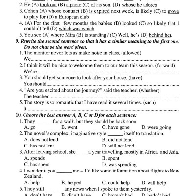 Ôn Tập Luyện Thi Trắc Nghiệm THPTQG 2019 - Môn Tiếng Anh