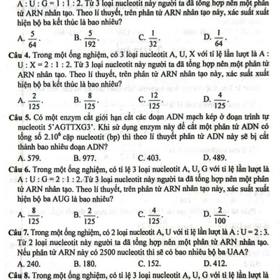 Phương Pháp Giải Toán Xác Suất Sinh Học