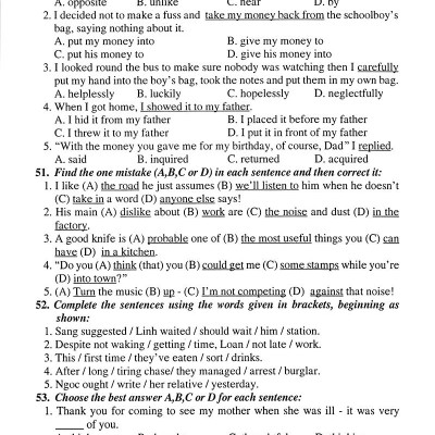 Ôn Tập Luyện Thi Trắc Nghiệm THPTQG 2019 - Môn Tiếng Anh