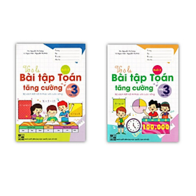 Sách - Combo Vở Ô li Bài Tập Toán Tăng Cường lớp 3 - tập 1 + 2 ( Kết Nối )