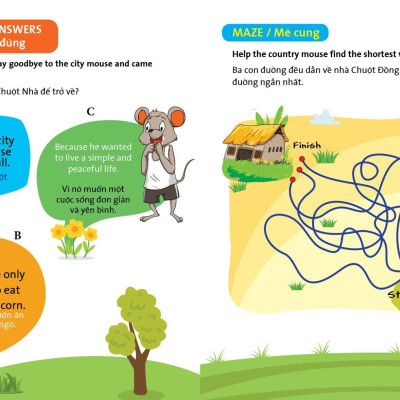 Truyện tranh ngụ ngôn dành cho thiếu nhi ( Song ngữ Anh- việt ) Chuột gà trống và mèo