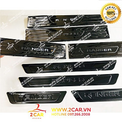 Bộ Ốp Bậc Cửa, Trong Ngoài Xe Ford Ranger 2016 - 2023 chất liệu Titan