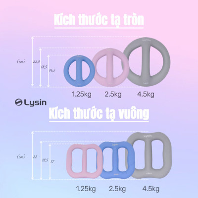 Lysin bộ 02 quả tạ nữ, tạ ấm, tạ bình vôi khối lượng 1.25kg 2.5kg 4.5kg bắng sắt bọc cao su nhám chống trượt thiết kế hình tròn có tay cầm giữa gọn nhẹ,kiểu dáng độc đáo, rèn luyện sức khỏe, tập luyện dáng và tạ tay.