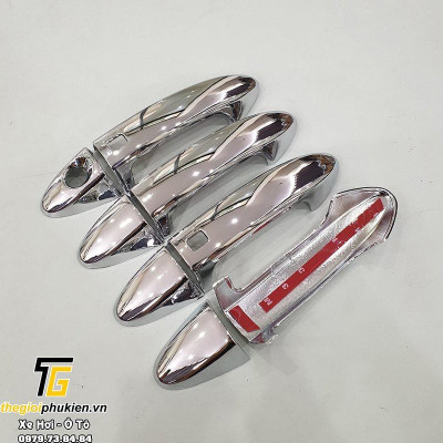 Bộ ốp tay nắm cửa xe Ford Ecosport 2014-2020 mạ Crom - Tặng miếng dán trong suốt chống xước hõm cửa