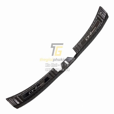 COMBO Nẹp bước chân và ốp chống trầy cốp Mazda CX8, CX-8 vân Carbon