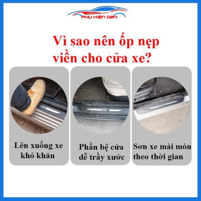 Bộ nẹp bước chân trong ngoài vân Cacbon xe Outlander 2016-2017-2018-2019-2020 chống trầy làm đẹp ô tô