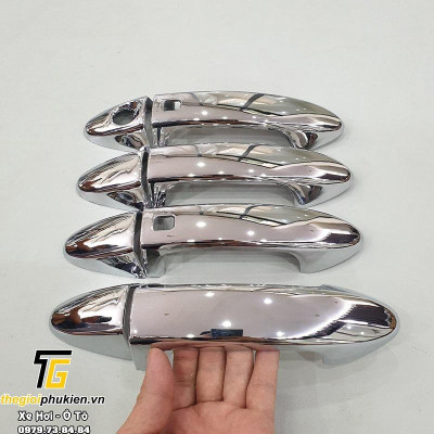 Bộ ốp tay nắm cửa xe Ford Ecosport 2014-2020 mạ Crom - Tặng miếng dán trong suốt chống xước hõm cửa