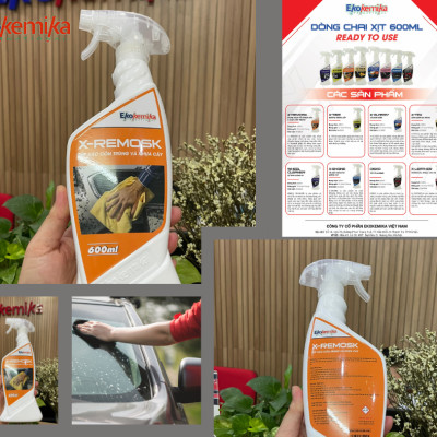 NƯỚC LÀM SẠCH NHỰA CÂY & XÁC CÔN TRÙNG BÁM TRÊN THÂN XE Ô TÔ X-REMOSK 600ML THƯƠNG HIỆU EKOKEMIKA
