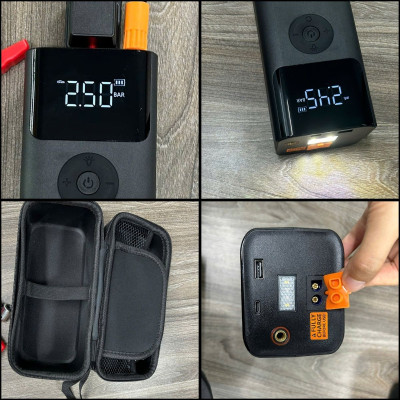 Kích bình ô tô kiêm bơm lốp 4 trong 1 UCAR J-02Plus 10000mAh Tích hợp sạc dự phòng và đèn pin chiếu sáng, kẹp thông minh xiaomi